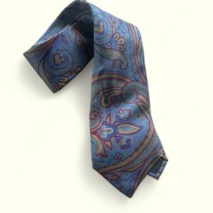 Vintage ETRO Silk tie Paisley print old money USA Pegasus label Rare preppy